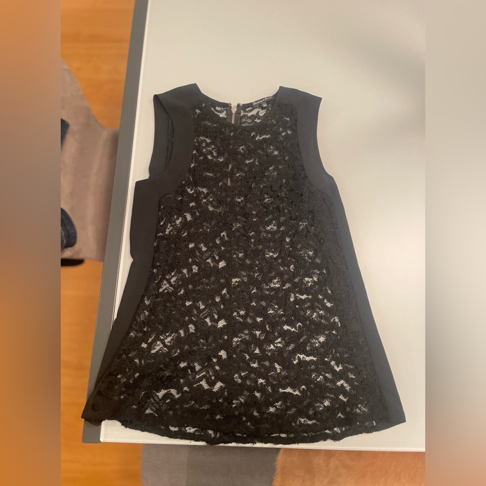 Black silk lace tank
